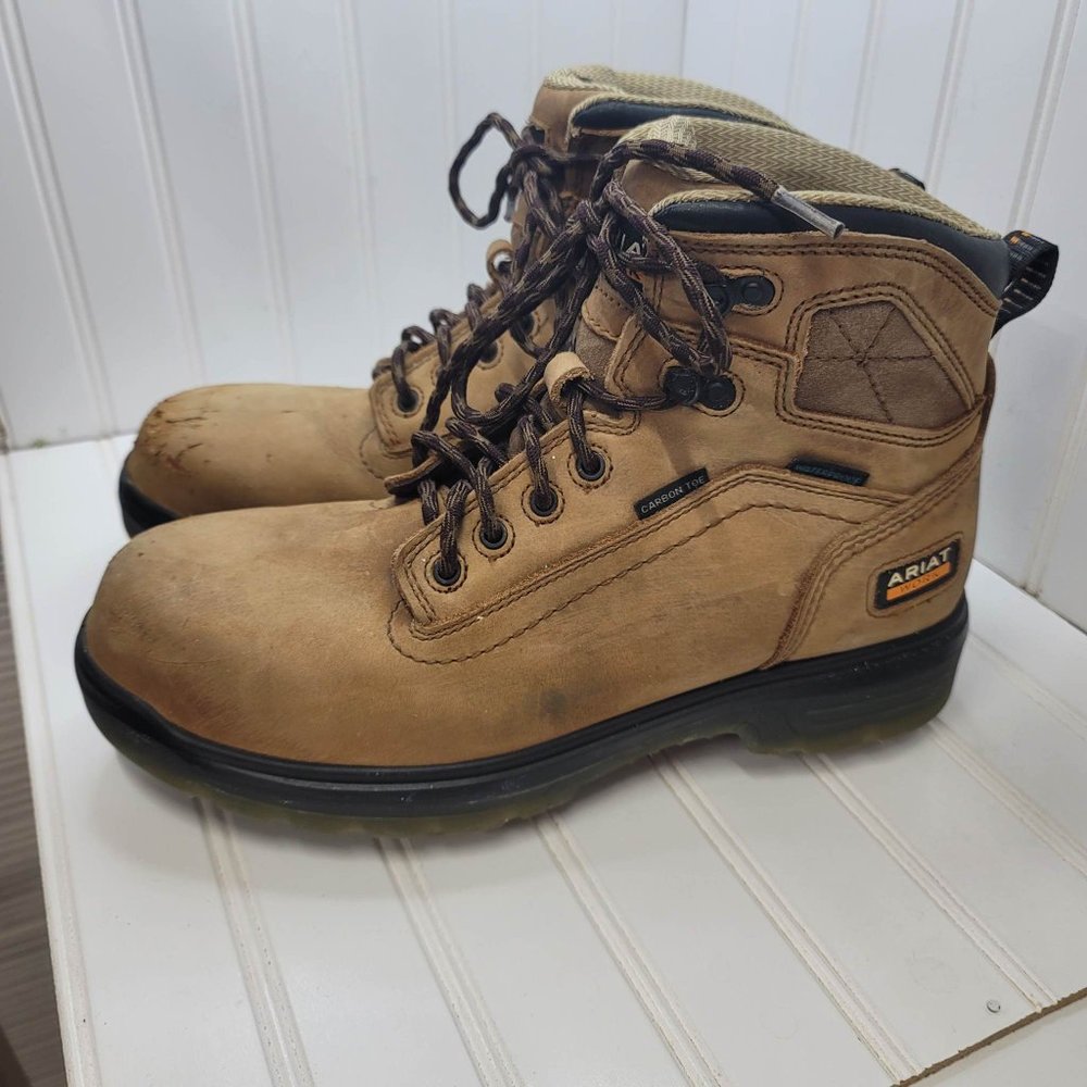 Ariat Work Boots Mens 9.5D Brown Carbon Toe Waterproof ASTM F2413-18